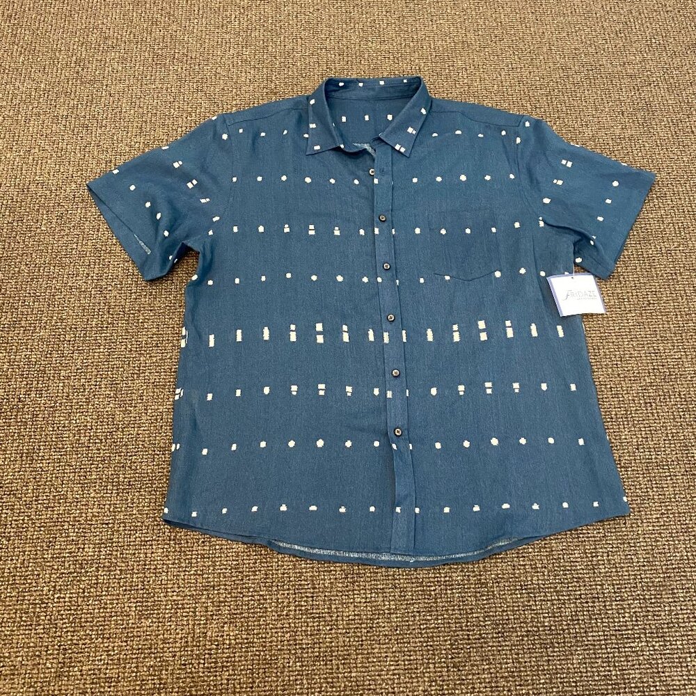 NWT! Custom Fridaze Wrinkle-Resistant 100% Linen Men’s Shirt / Size XL